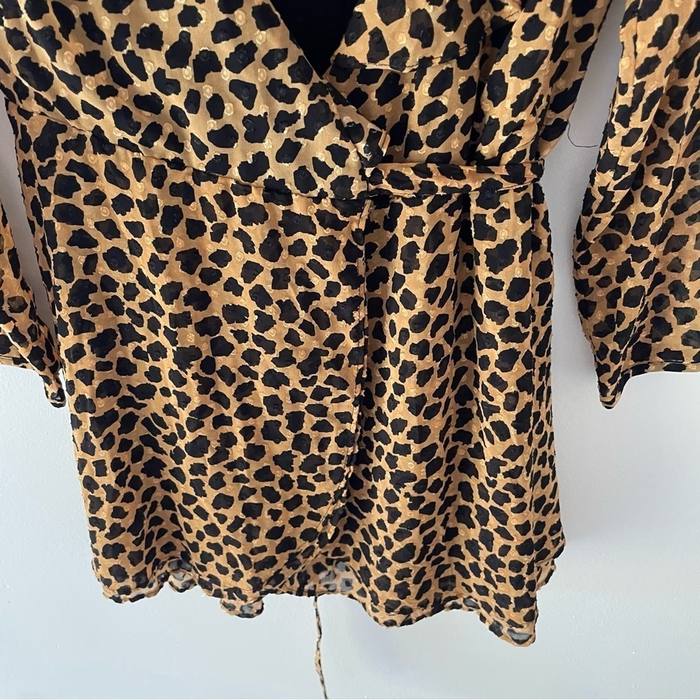 Free People black and gold animal leopard cheetah print dress 37767 - Picture 7 of 12